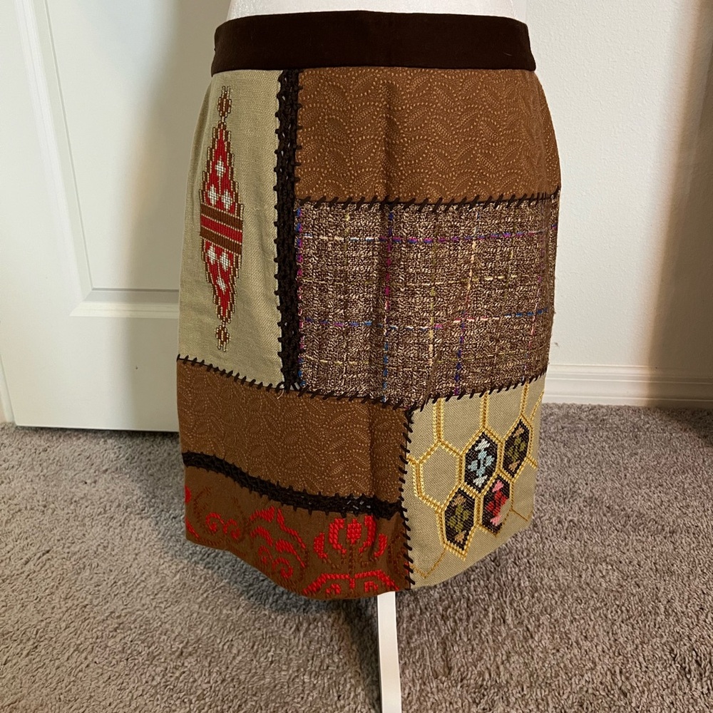 Nwot Tabitha Patchwork Skirt From Anthropologie 8 - image 4